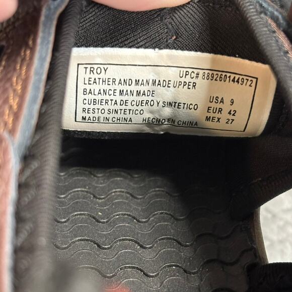 Eddie Bauer Fisherman Sandal Mens 9 Troy Leather Gorpcore Hiking Bump Toe Cinch - Picture 11 of 12